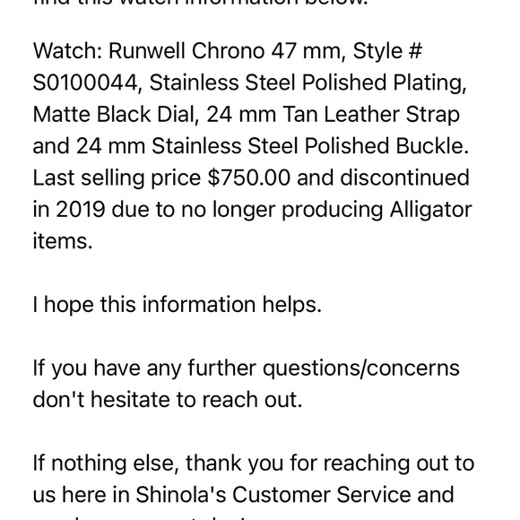 Shinola Runwell Chrono 47mm Black Tan Alligator Leather Watch AUTHENTIC - Picture 8 of 8